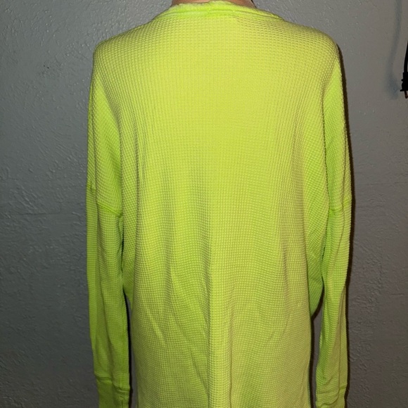 Aerie Neon Green Waffle Knit Sweater - Picture 2 of 3